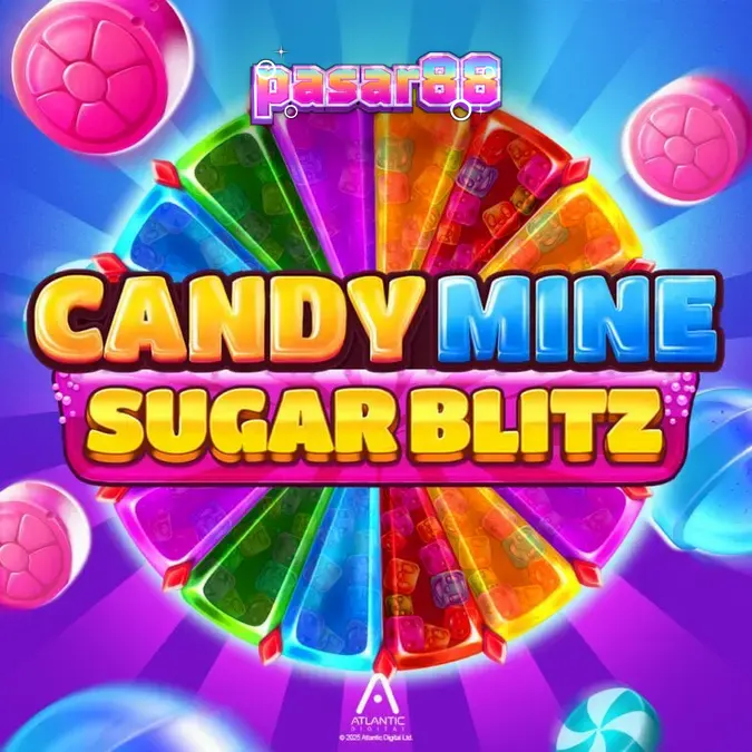 Tampilan visual cerah dan penuh warna dari permainan slot Candy Mine Sugar Blitz